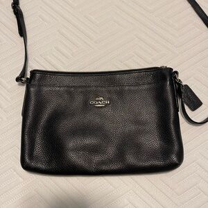 Coach Black Crossbody Bag with Pebbled Leather